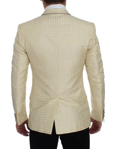 Dolce & Gabbana Beige Polka Dot Silk 2 Piece Blazer In Neutral