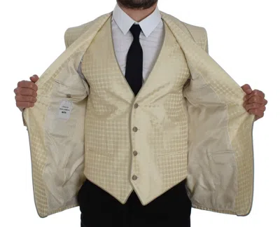 Dolce & Gabbana Beige Polka Dot Silk 2 Piece Blazer In Neutral