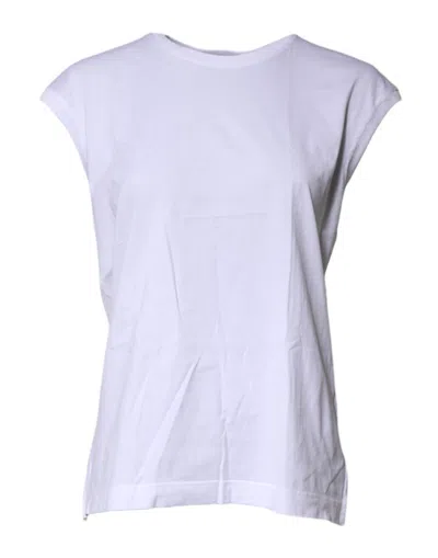 Pre-owned Dolce & Gabbana White Cotton Sleeveless Round Neck Tank Women's Top ()