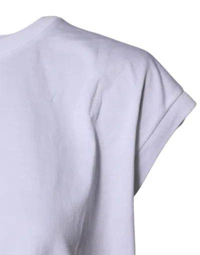 Pre-owned Dolce & Gabbana White Cotton Sleeveless Round Neck Tank Women's Top ()
