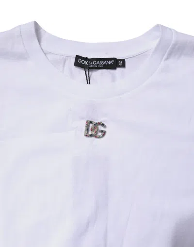 Pre-owned Dolce & Gabbana White Cotton Sleeveless Round Neck Tank Women's Top ()
