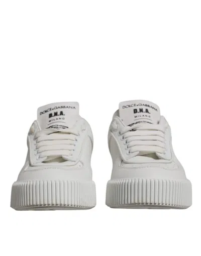 Pre-owned Dolce & Gabbana White Miami Leather Low Top Sneakers Women's Shoes ()