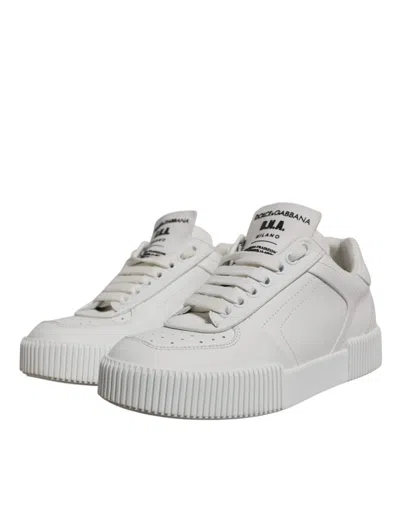 Pre-owned Dolce & Gabbana White Miami Leather Low Top Sneakers Women's Shoes ()