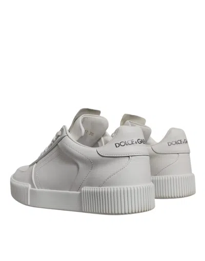 Pre-owned Dolce & Gabbana White Miami Leather Low Top Sneakers Women's Shoes ()