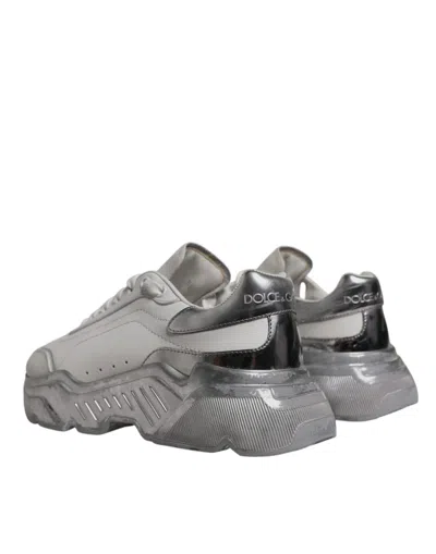 Pre-owned Dolce & Gabbana White Silver Daymaster Low Top Sneaker Women's Shoes ()