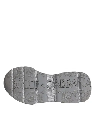 Pre-owned Dolce & Gabbana White Silver Daymaster Low Top Sneaker Women's Shoes ()