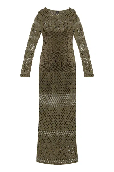Pinko Openwork-knit Long Dress
