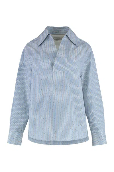 Shop Bottega Veneta Cotton And Linen Blouse