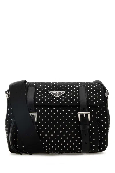 Prada Borsa A Tracolla In Re-nylon Nero Donna