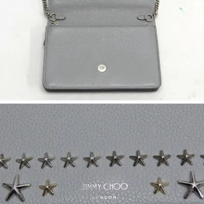 Pre-owned Jimmy Choo Light Gray Leather Chain/shoulder Wallet ()