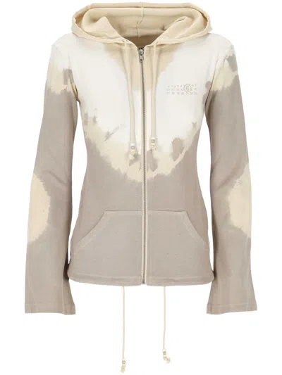 Mm6 Maison Margiela Tie-dye Zip-up Hoodie