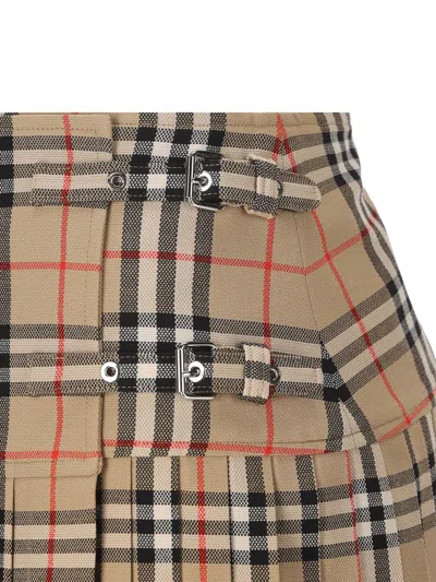 Burberry Vintage Check Wool Kilt In Multi