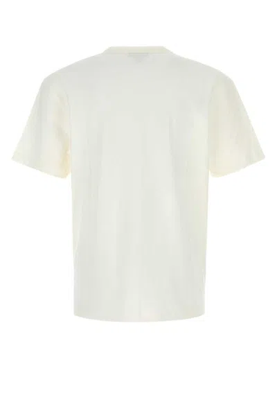 Apc A.p.c. Men White Crewneck T-shirt With Logo Embroidered On The Front In Cotton Man