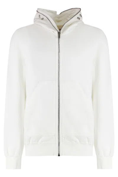 Rick Owens Drkshdw Drkshdw By Rick Owens Cotton Full-zip Sweatshirt In White