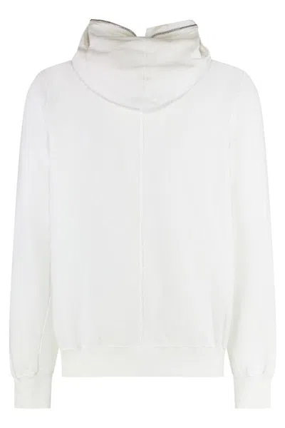 Rick Owens Drkshdw Drkshdw By Rick Owens Cotton Full-zip Sweatshirt In White