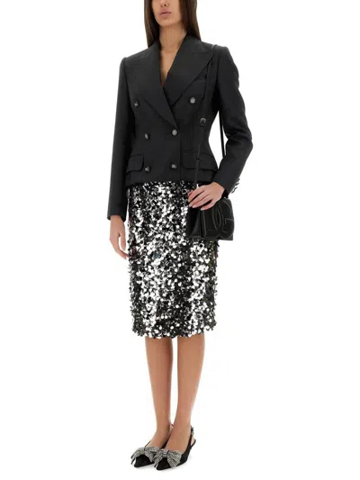 Dolce & Gabbana Sequin Embellished High Waist Midi Skirt