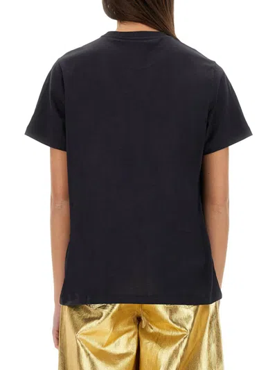 Ganni Basic Jersey Owls Relaxed T-shirt T-shirts Black