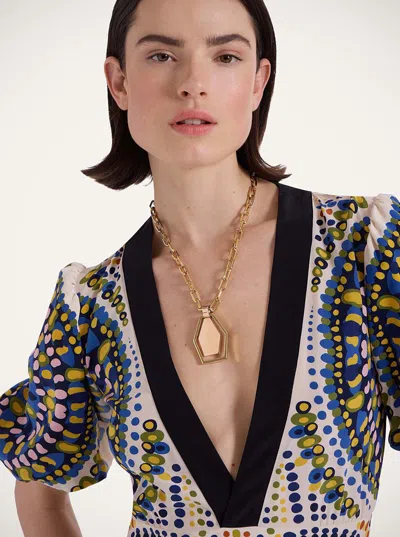 La Doublej Portal Metallic Necklace With Chain-link Design Abd Charm In Brass And Amethyst Woman
