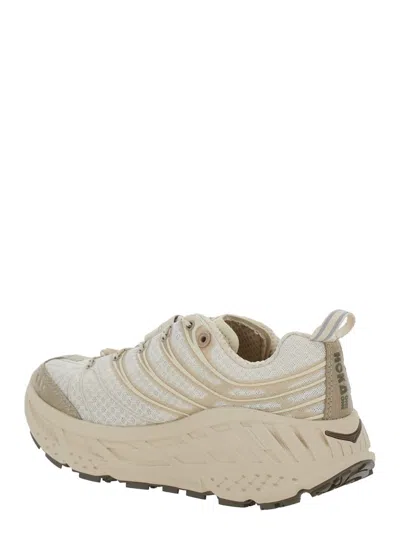 Hoka White And Beige Stinson Sneakers