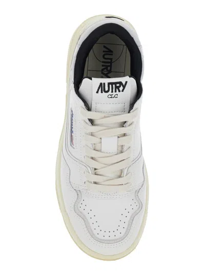 Autry White Leather And Suede Silver Sneakers Clc Low In Neutral