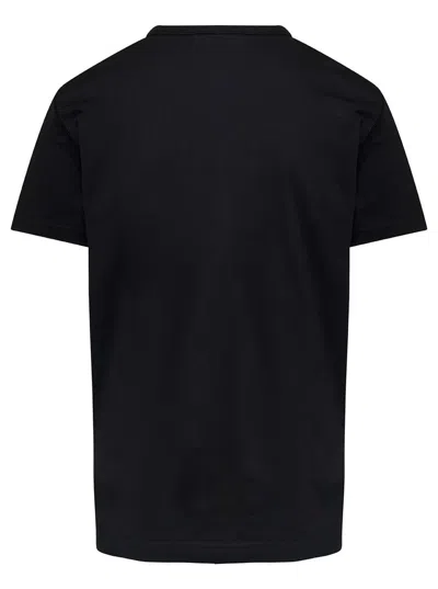 Dolce & Gabbana Black T-shirt With Logo Tag Detail On The Front In Cotton Man