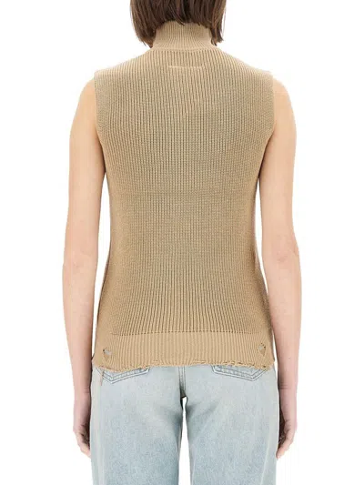 Mm6 Maison Margiela Mm6 By Maison Margiela High Collar Knitted Vest