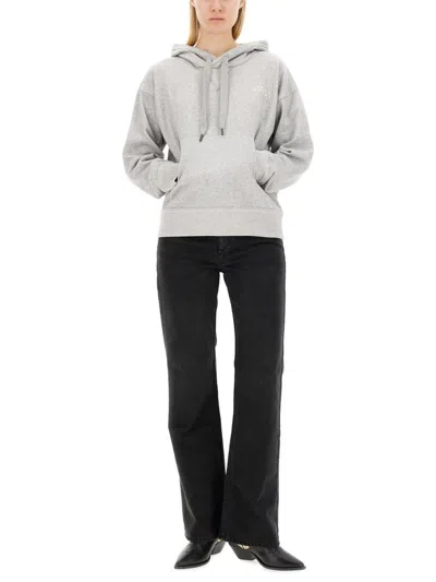 Isabel Marant Sylla Logo Embroidered Drawstring Hoodie