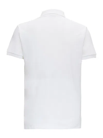 Polo Ralph Lauren White Fitted Polo Shirt With Logo In Cotton Man