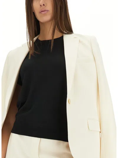 Theory Minimalist Black Knitted Top With Short Sleeves