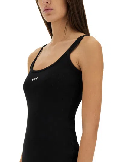 Off-white Logo Stretch-cotton Jersey Dress