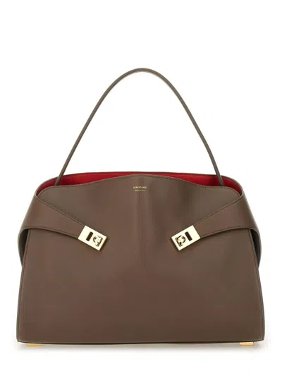 Shop Ferragamo Salvatore  Leather "hug" Shoulder Bag