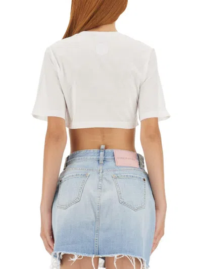 Dsquared2 Gathered Cropped T-shirt
