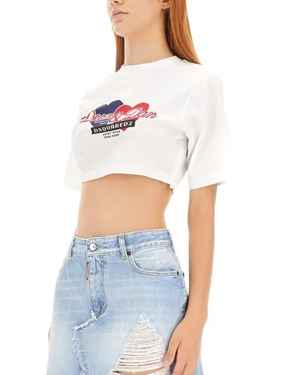 Dsquared2 Gathered Cropped T-shirt