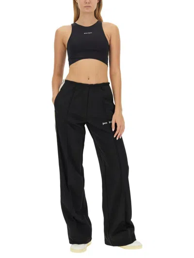 Palm Angels Black Training Crop Sport Top