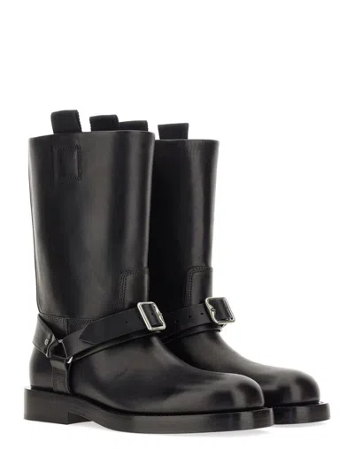 Burberry Knee-high Saddle Boots With Buckle Detail