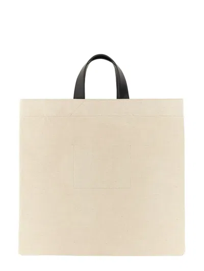 Jil Sander Man Handbag Ivory Size - Textile Fibers, Soft Leather