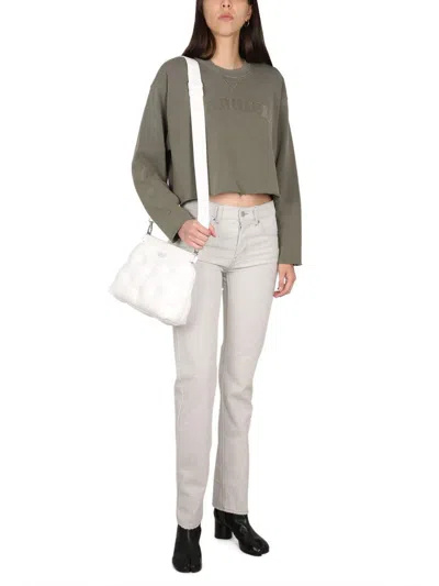 Maison Margiela Logo Cotton Jersey Crewneck Sweatshirt