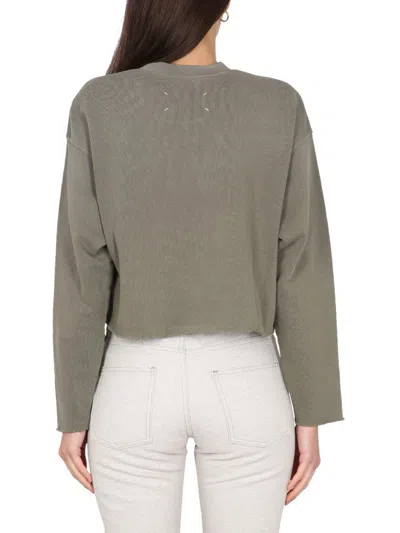 Maison Margiela Logo Cotton Jersey Crewneck Sweatshirt