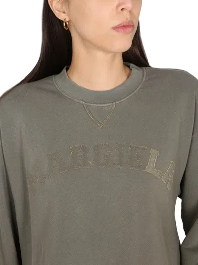 Maison Margiela Logo Cotton Jersey Crewneck Sweatshirt