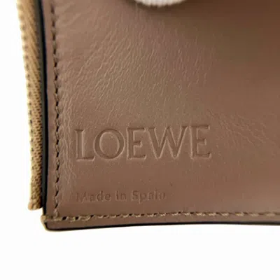 Pre-owned Loewe Beige Lime Yellow Leather Wallet (tri-fold) ()
