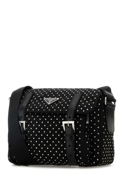 Prada Borsa A Tracolla In Re-nylon Nero Donna