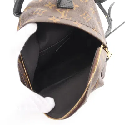 Pre-owned Louis Vuitton Black Brown Coated Canvas Leather Backpack ()