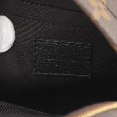 Pre-owned Louis Vuitton Black Brown Coated Canvas Leather Backpack ()
