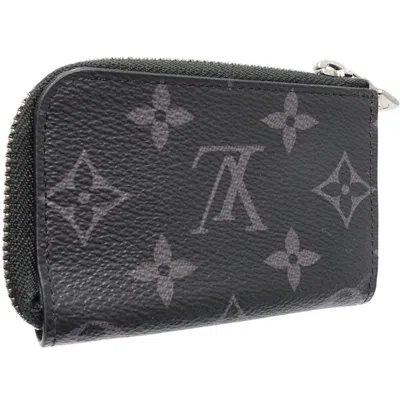 Pre-owned Louis Vuitton Black Monogram Eclipse Canvas Coin Purse/coin Case ()