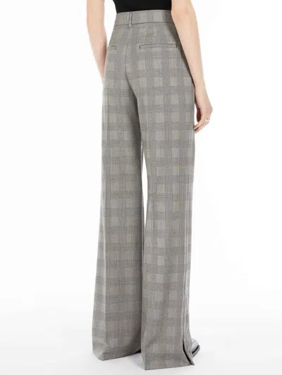 Sportmax Wool Flare Trousers With Prince Of Wales Pattern