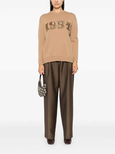 Max Mara Camel Wool And Cashmere Plata Sweater
