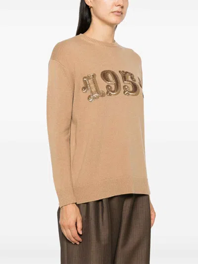 Max Mara Camel Wool And Cashmere Plata Sweater