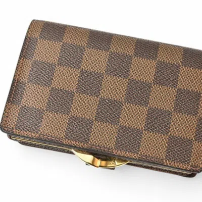 Pre-owned Louis Vuitton Brown Damier Canvas Coated Canvas Wallet (bi-fold) ()