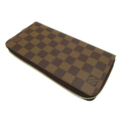 Pre-owned Louis Vuitton Brown Damier Canvas Ebene Damier Canvas Long Wallet (bi-fold) ()