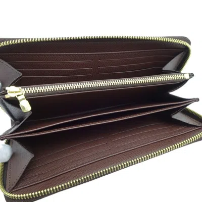 Pre-owned Louis Vuitton Brown Damier Canvas Ebene Damier Canvas Long Wallet (bi-fold) ()